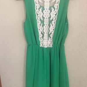 Emerald green knee length dress